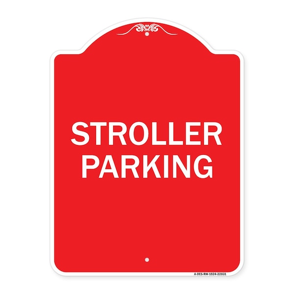 Signmission Designer Series Sign-Stroller Parking, Red & White Aluminum Sign, 18" x 24", RW-1824-22831 A-DES-RW-1824-22831 - main